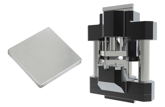 Corner Former tooling and metal samples