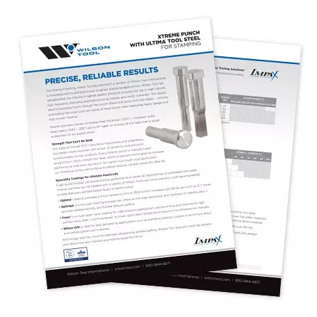 Image du flyer pour Xtreme Punch avec acier outil Ultima d’Impax Tooling Solutions