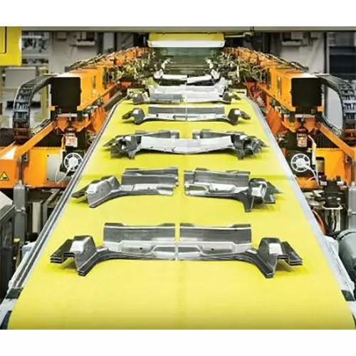 Stamped product on conveyor belt image