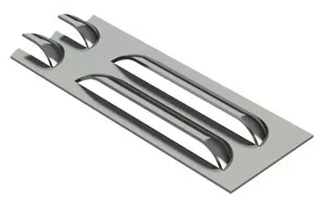 Metal sample of a louver tool from Wilson Tool
