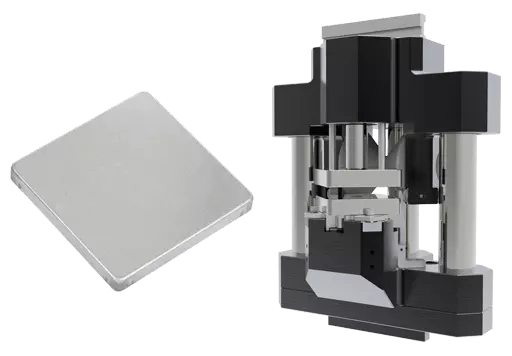 Corner Former next to finished metal sample