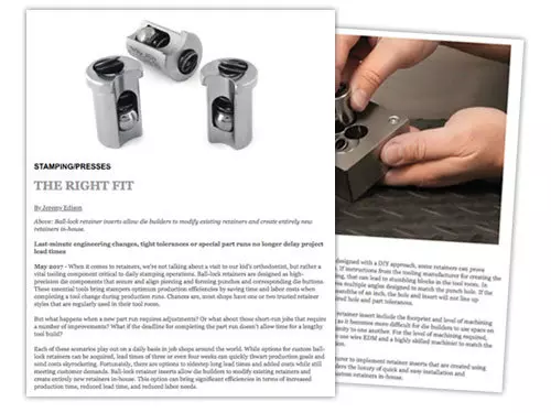 Image of article on using HP Accu Lock tooling for custom retainer inserts