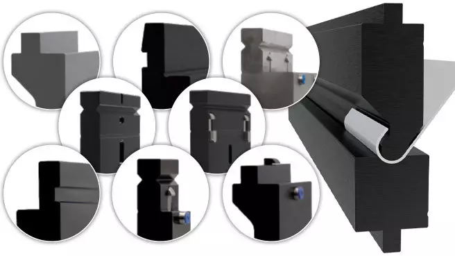 Circles featuring Wilson Tool styles of press brake tooling