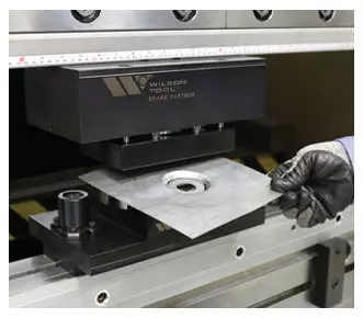 Brake Partner in press brake with Formed Metal Piece
