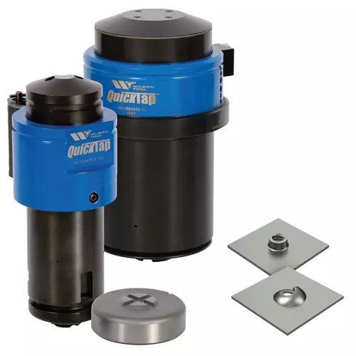 2 quicktap tools with metal samples on white image