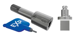 Thin turret EXP punch, punch holder and blue key from Wilson Tool