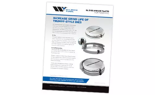 flyer pour cartouche d'outillage Trumpf de Wilson Tool