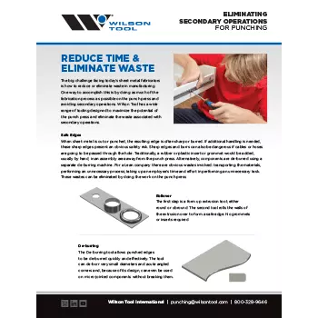 humbnail image of eliminating secondary operations flyer from Wilson Tool
