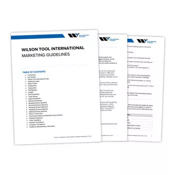 Fanned out pages of marketing Guidelines document