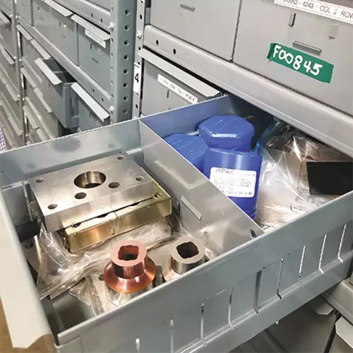 Open Metal Drawer of Stamping Tooling