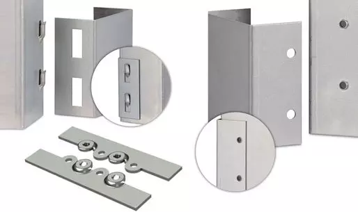 collage image of connective forms in sheet metal