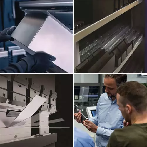 4 quadrant image of bending metal Image