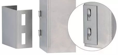 Metal sample of lance and form tool from Wilson Tool used to connect two pieces of sheet metal