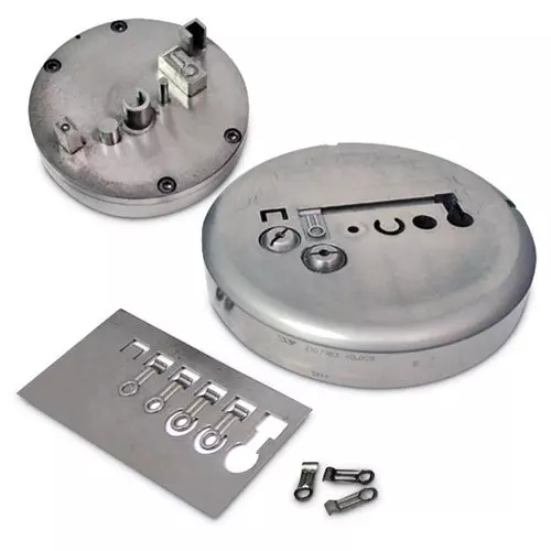 Progressive tooling tools on white