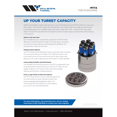 MT7A multi tool for thick turret machines from Wilson Tool