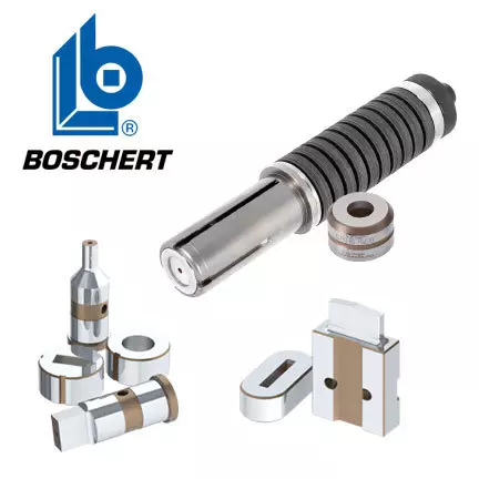 Herramientas y logotipo Boschert para barra colectora