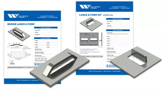 Modèle de commande pour outillage personnalisé Wilson Tool