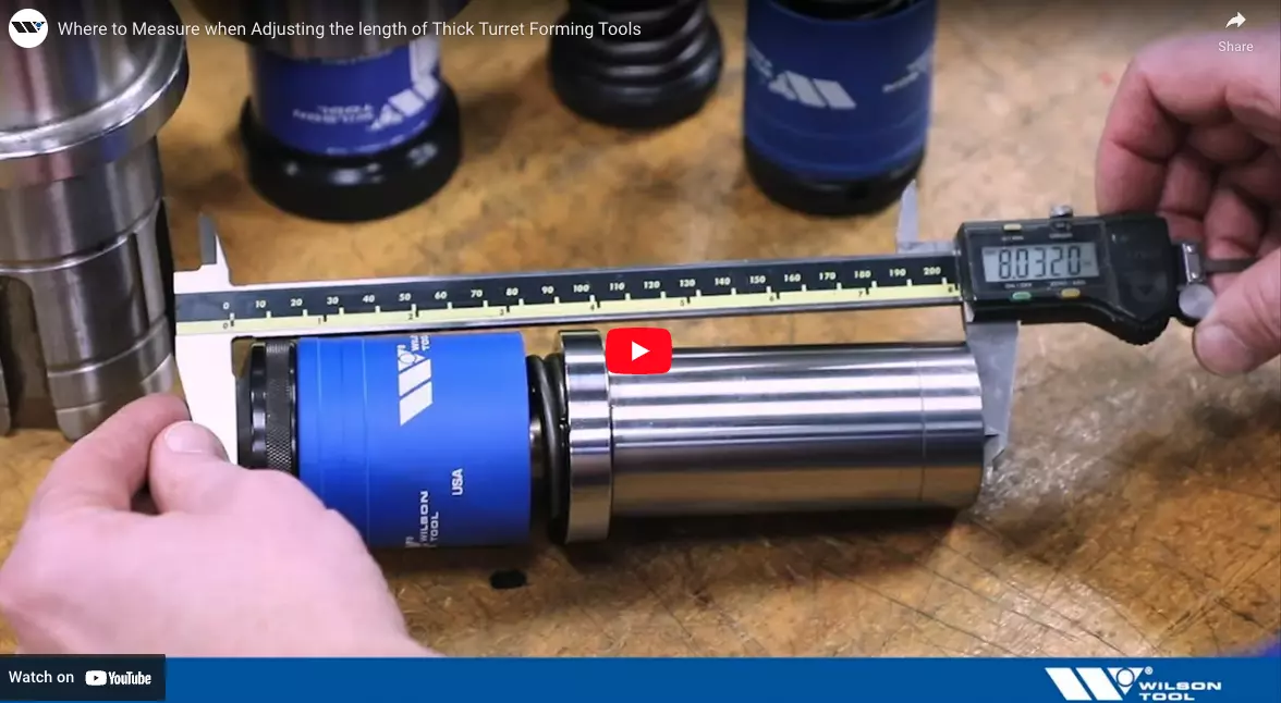 Where to measure when adjusting thick turret forming tool, with hands