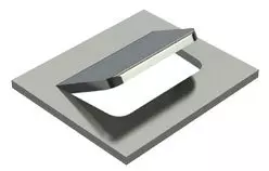 metal sample of lance and form less than 90°