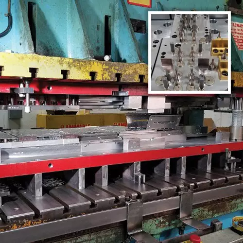 Stamping machine with inset image