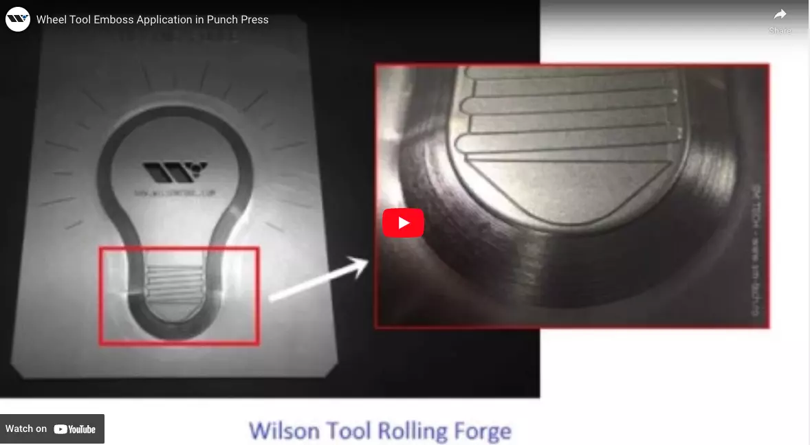 Wheel Tool Emboss Application in Punch Press