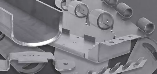 Many formed metal pieces overlapping each other
