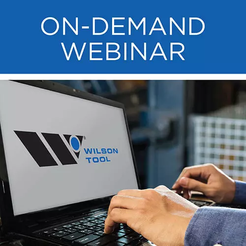 Person Viewing an On-Demand Wilson Tool Webinar on Desktop computer